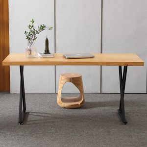 Escritorio de lectura de estudio de madera rectangular largo para el hogar, pata de mesa de trabajo de computadora fuerte, patas de mesa de comedor - Product Image 2