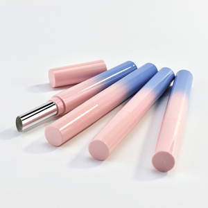 Gradient pink 2.5g Luxury ABS <strong>Slender</strong> Lipstick <strong>Tube</strong> Round Empty Refillable Lipstick Container With Custom Logo - Product Image 1
