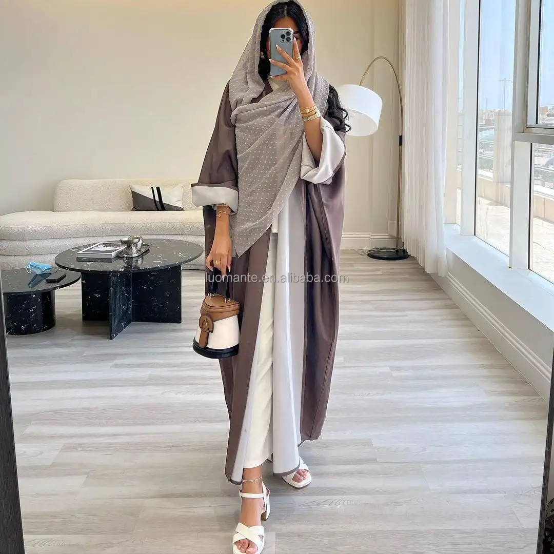 Abaya Manufacturer Islamic Custom simple abaya designs double sided Open abaya modest Muslim for women
