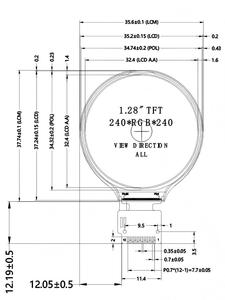 Display LCD ip 1.28 pollici GC9A01 Micro tondo TFT pannello 1.28 \ "Display rotondo moduli LCD - Product Image 3