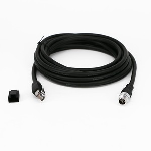 Cable de sensor flexible industrial de 8 núcleos M12 RJ45X, Cable disparador de red Gigabit de 8 pines, terminales de cobre de 4 pines para conexión
