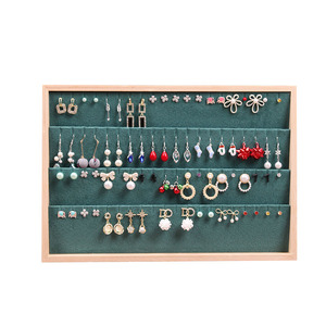 Mới Bông tai tre Stud đứng Vòng cổ hiển thị khay Bông tai mặt dây chuyền Pallet lưu trữ đồ trang sức hộp dropshiping - Product Image 1