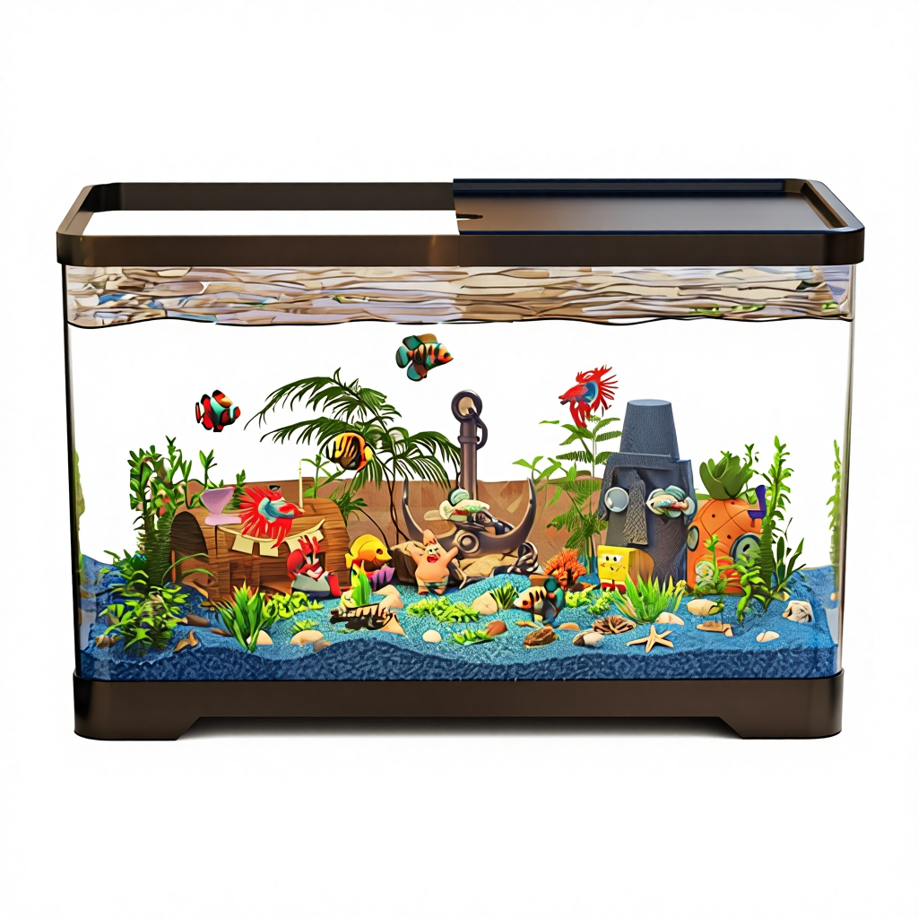 Fish tank standard-black five-piece set
