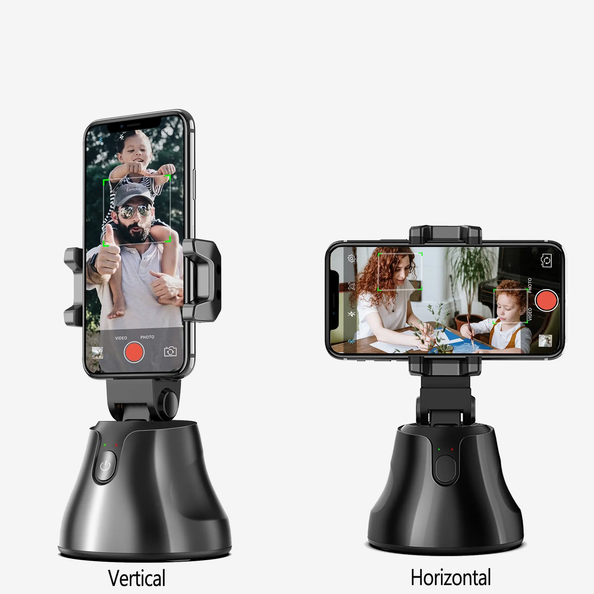 แบบชาร์จได้ขึ้นและลง360องศาหมุนอัตโนมัติติดตามใบหน้าติดตามสมาร์ทขาตั้งโทรศัพท์ Gimbal Selfie Stick ผู้ถือโทรศัพท์