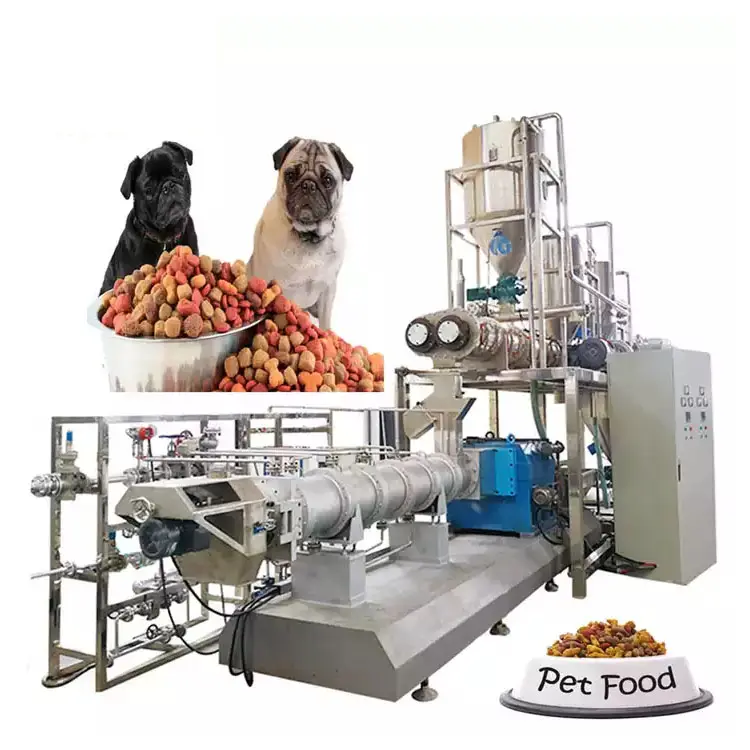 Grande capacité 100 kg/h-6 t/h machine de transformation des aliments pour chiens et chats, entièrement automatique, ligne d'usine d'équipement d'extrudeuse