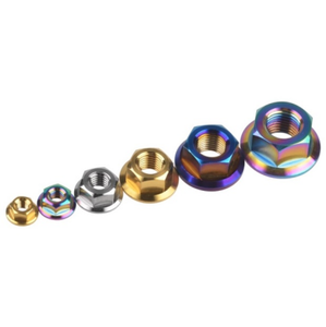 Ăn mòn Hex đầu mặt bích Titan đi xe đạp sửa đổi Titan Nut TC4 M5-M16 đa kích thước mặt bích Nut Titan nhập khẩu hạt - Product Image 1