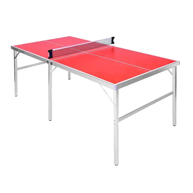 Konford-mesa pequeña de Ping Pong OEM para niños, minijuego de Ping Pong plegable de MDF rojo, removible, venta al por mayor