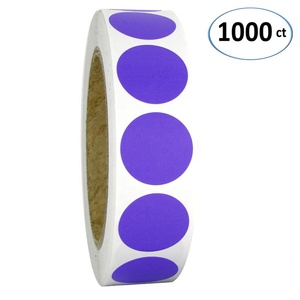 Custom Bright <strong>Red</strong> Round <strong>Color</strong> <strong>Coding</strong> Circle Dot Labels on a Roll Semi-Gloss 1000 Stickers 1 Inch Diameter Removable Sticker - Product Image 2