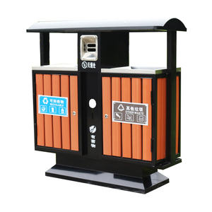 耐用定制钢铁WPC垃圾垃圾箱，用于公共场所户外/花园/广场使用 - Product Image 1