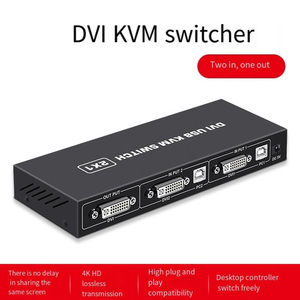 Xput 4K DVI USB KVMスイッチ2x1 2-1多機能スイッチング画面で2台のコンピューターを共有可能USBキーボードプリントモニター - Product Image 3