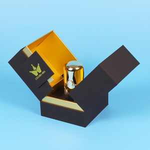 Vương miện giành chiến thắng tùy chỉnh vàng dập nóng logo đôi cửa Nước hoa Hộp Quà Tặng màu đen từ hộp quà tặng sang trọng bao bì hộp giấy - Product Image 3