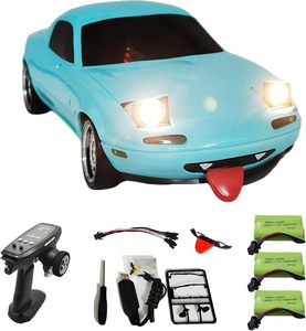 Dwi 1:18 2.4GHz รถดริฟท์บังคับวิทยุรุ่นรถแข่งโรสโคปพร้อมไฟ LED จำลองรถของเล่น RC สำหรับเด็ก - Product Image 1
