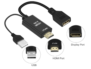 4K60Hz activo HDMI 2,0 macho a DisplayPort 1,2 adaptador hembra para PS4/5 Mac Mini salida HDMI a entrada DP Cables de audio y video