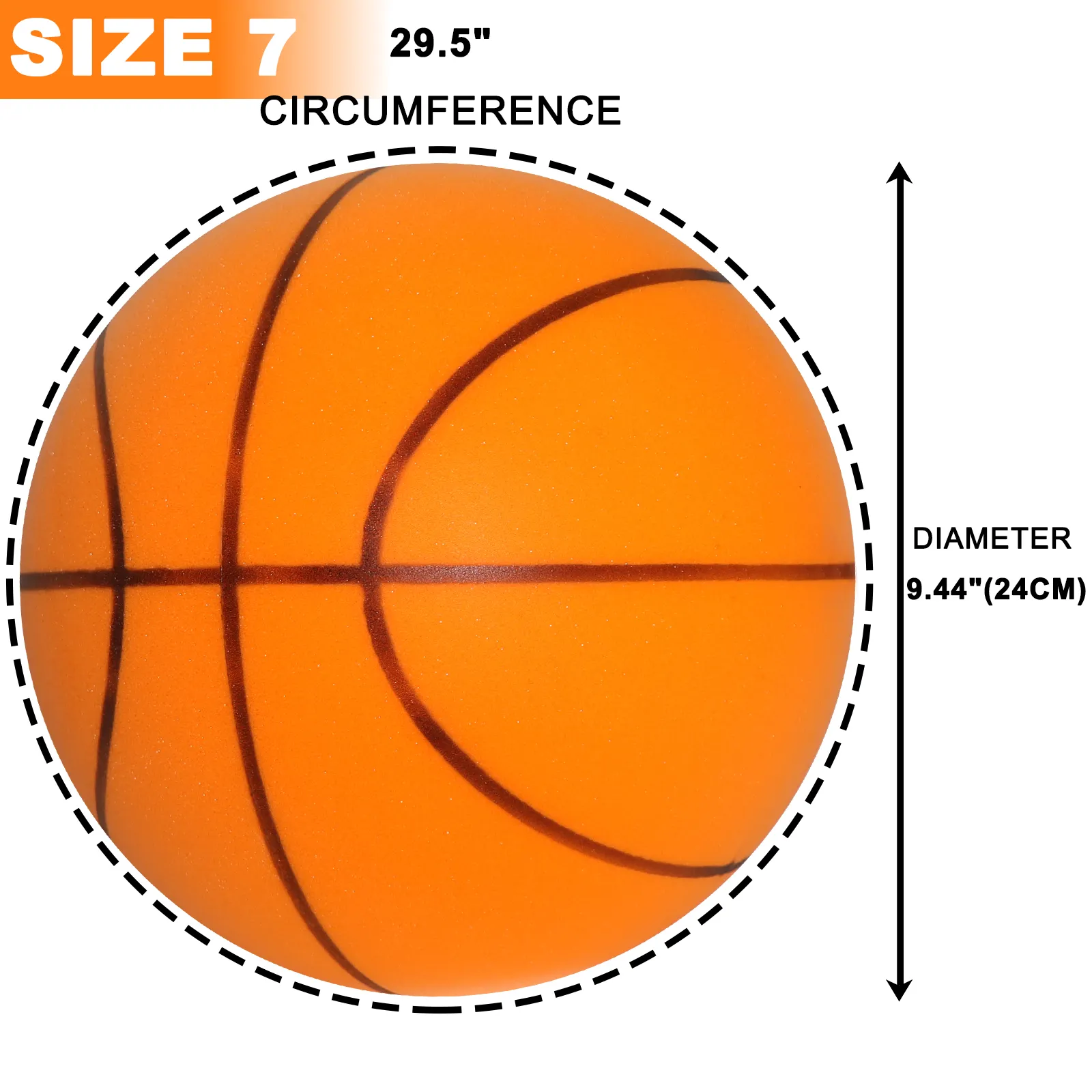 サイレント屋内ストレスバスケットボールカスタムロゴトレーニングミュートボールプリントカラーラバー素材エンターテインメント用18cm