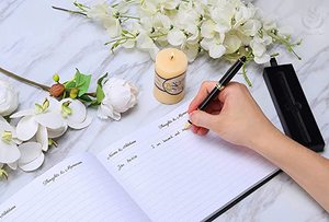 ชุดสมุดลงทะเบียนแขกสำหรับงานศพแบบสั่งทำลายเซ็นแสดงความเสียใจงานเฉลิมฉลองความทรงจำในงานศพงานศพของแขก - Product Image 5