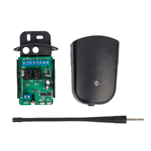Interruttore telecomando Wireless 12V/24V 433Mhz con relè a 2 canali e 2 pezzi telecomandi a due tasti opzioni di codice fisso e rotolamento - Product Image 1