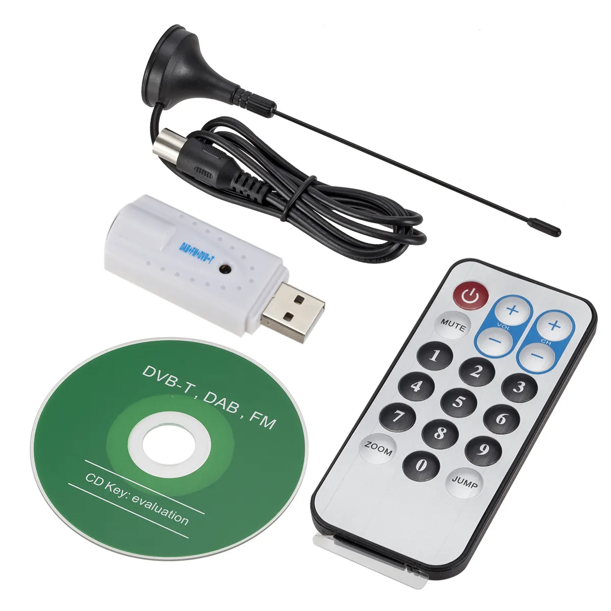 Digitale Usb Tv Stick Fm + Dab Dvb-t T2 Computer Terminal Tv Signaal Adapter Ontvanger Stok Antenne Cd Driver Remote controle Nieuwe