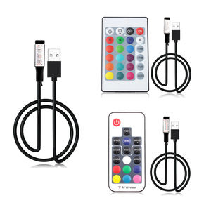 DC 5В USB Светодиодная лента RGB контроллер мини 3 ключа/24Key ИК-пульт дистанционного управления с/17 клавиш РЧ беспроводной с голосовыми функциями с дистанционным управлением для Светодиодные полосы света - Product Image 5
