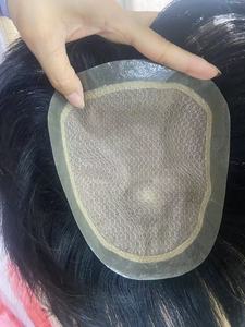RE批发男士假发100% 对齐处女人发丝绸底座PU假发男士pvc袋中国直发1件