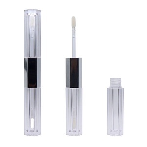 2*2.3Ml ความจุคู่ขวดลิปกลอสหลอดอลูมิเนียมกลางหมวกสีที่กำหนดเองและโลโก้บรรจุภัณฑ์เครื่องสำอาง - Product Image 5
