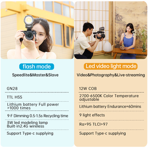 Jinbei แฟลชกล้อง LED กลางแจ้งแบบ H1, แฟลชสำหรับถ่ายภาพกลางแจ้งแบบพกพามีโหมด HSS TTL และโหมดไฟ LED ในที่เดียว - Product Image 3