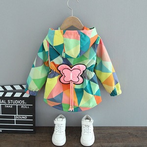 幼児用コートジャケット赤ちゃん子供用花柄フード付き防風コートファッション子供用女の子カジュアル暖かい冬用ジャケット子供用