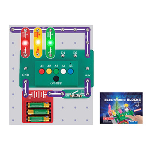 Kit di blocchi elettronici programmabili fai da te circuito vapore giocattolo fisico bambini esperimento scientifico educativo blocco di costruzione elettronico - Product Image 5