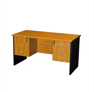 Wooden <strong>Computer</strong> Desk with <strong>Three</strong> Drawers - Compact and Minimalist Office Desk <strong>for</strong> Reception Use - Product Image 4