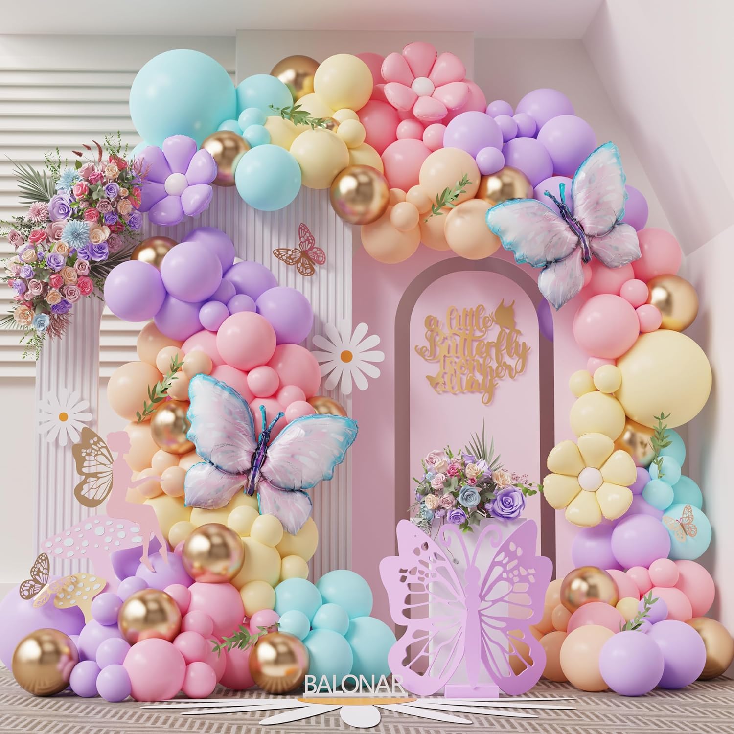 Kit ghirlanda palloncino rosa e viola 10