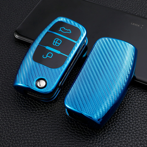 Karbon Fiber TPU araba anahtarı durum kapak kabuk için Ford Fox Dionysia EcoSport Fold anahtarlıklar çanta anahtarlığı fabrika doğrudan