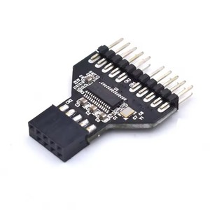 Motherboard 9-poliger USB 2.0-Buchsenkopf auf zwei 9-polige Motherboard-Stecker-HUB-Anschluss karte - Product Image 2