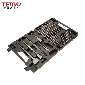 17Pcs Rotary Hammer <strong>Chisel</strong> <strong>Bit</strong> and SDS Plus Shank Drill <strong>Bits</strong> Set With Plastic Portable Storage Case for Bricks Concrete Masonry - Product Image 1