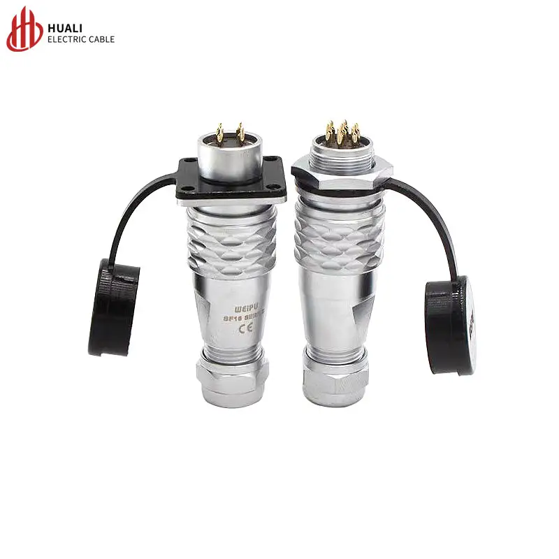 M16 Round Push Pull Self Locking Quick Plug And Socket Sf16 Type 2 / 3 / 4 / 5 / 7 / 9 Core Waterproof Connector Terminal