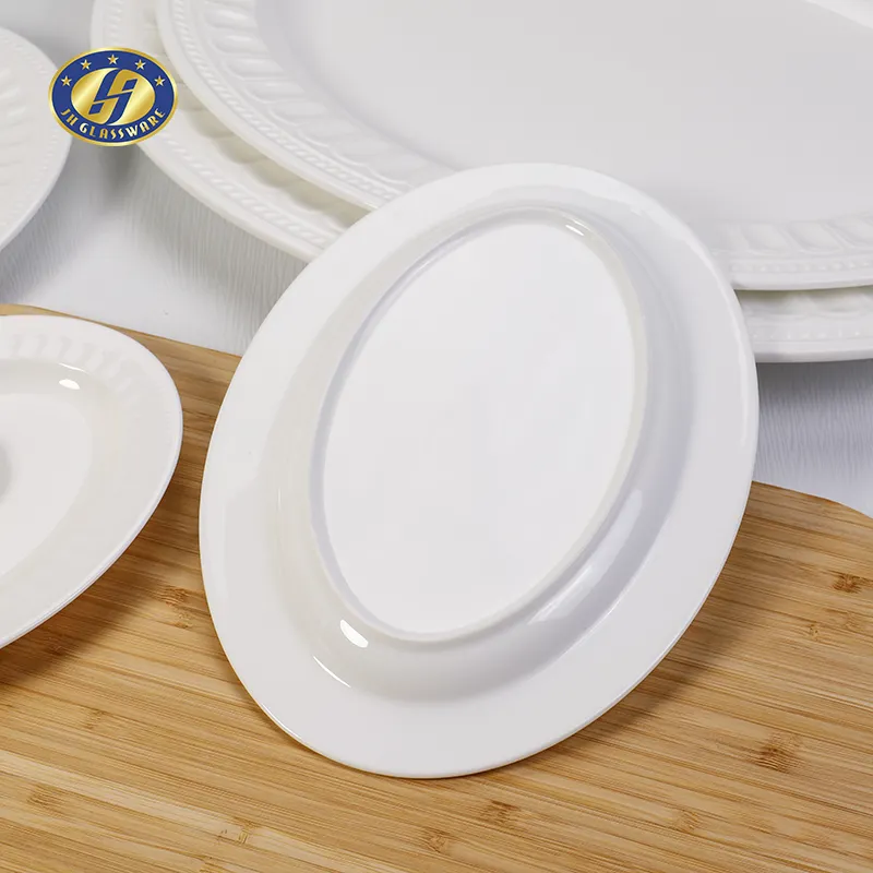 Prezzo all'ingrosso a buon mercato piatto piatto en piatti 10.5 pollici grande bianco puro hotel rotondo in ceramica porcellana piatti per la cena Set per ristorante
