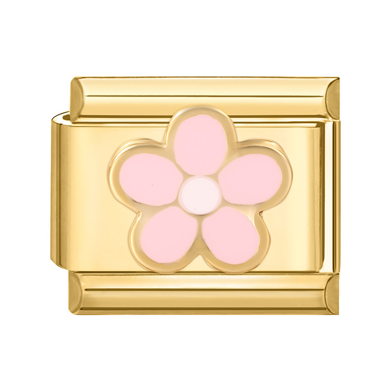 Gold background-pink flowers
