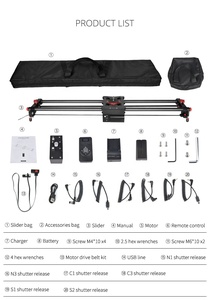 100 cm 2.4G वायरलेस बिजली कैमरा स्लाइडर के साथ कार्बन फाइबर ट्रैक रेल समय चूक वीडियो शॉट ध्यान पालन शॉट <span class=keywords><strong>DSLR</strong></span> के लिए - Product Image 5