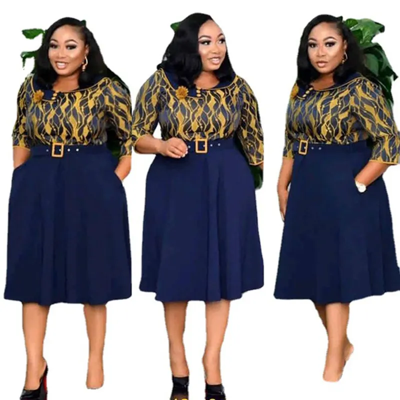 Reliable And Cheap Wholesale Clothing Office Elegant Women'S Dresses Ladies Printed Africa Dress For Women