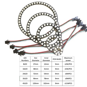 DIYmall 8/16/24/35/45/128bit WS2812B 5050 Pixel LED Circle Ring Full Color indirizzabile RGB LED Module per Arduino Raspberry Pi