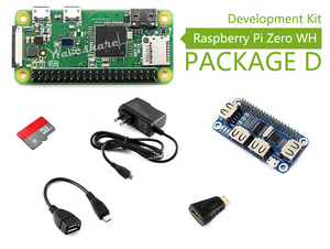 Waveshare Raspberry Pi Zero WH pacchetto D Kit di sviluppo con HUB USB HAT adattatore di alimentazione Micro SD Card - Product Image 2