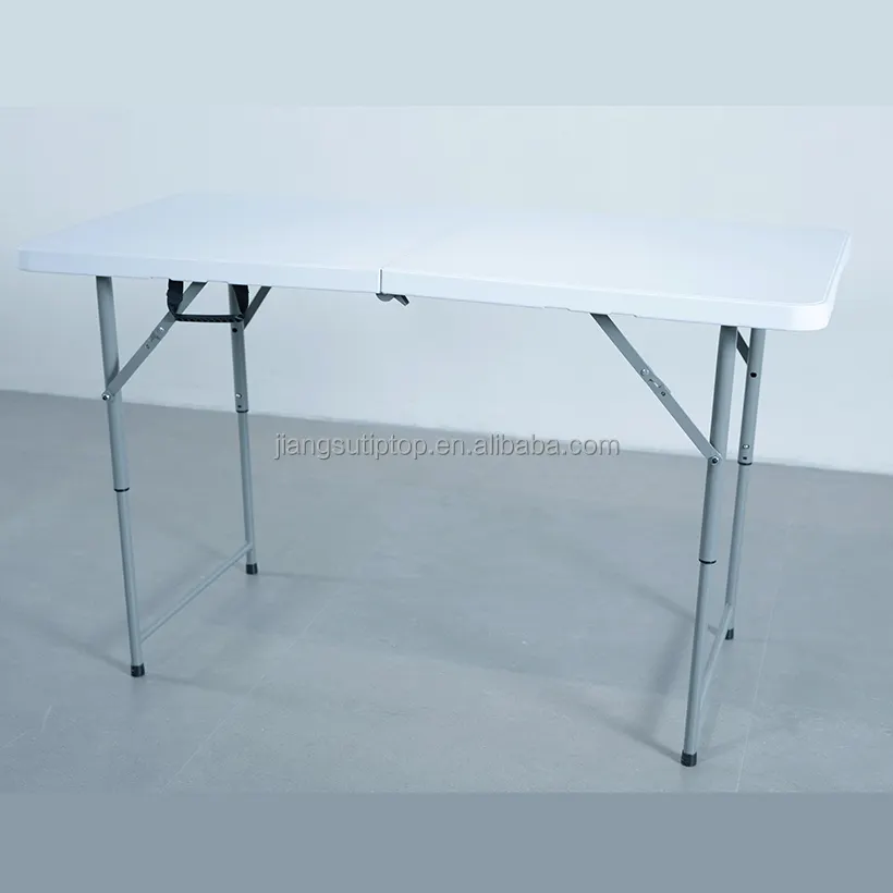 Tavolo di plastica da campeggio regolabile in altezza di alta qualità per soffiaggio in plastica con piano pieghevole in HDPE