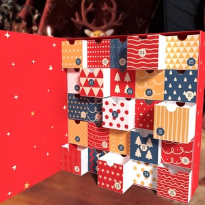 Caja de regalo misteriosa de Navidad impresa personalizada Caja de calendario de Adviento de vela de Navidad de lujo de dos puertas - Product Image 2