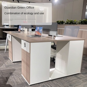 Modern Simple 6 4 2-Person <strong>Computer</strong> Staff Station Office <strong>Tables</strong> Chairs with Cabinet Staff Screen Desk Card Hold for Home Use - Product Image 2