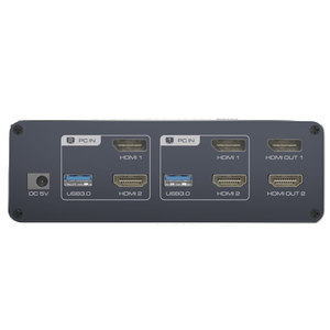 KVMスイッチ3モニター2コンピューターHDMI8K60Hz 2コンピューター共有トリプルモニターと4 USBデバイスサポート拡張 - Product Image 4