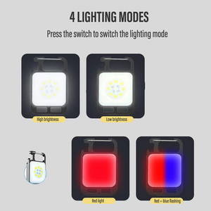 Mini Portable Usb Rechargeable Keychain Light Hook Magnet Screwdriver Hammer Whistle 4 Lighting Modes <strong>Led</strong> Torches Flashlight - Product Image 4