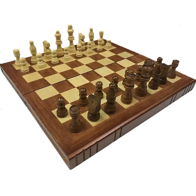 Tablero de ajedrez hecho a mano, tablero de madera de lujo, con forma de libro, plegable, antiguo, hecho a mano, personalizado