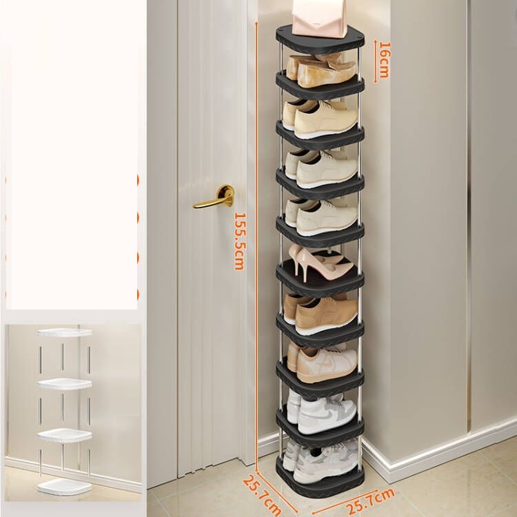 Negro diez capa zapato Rack (alimentación titular)