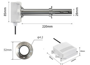 RS485 4-20ma conducto de aire O3 Sensor transmisor transductor para tubo Medición de ozono