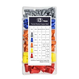 180pcs Plastic Combination Set Boxed Spiral Wire Caps Quick <strong>Terminal</strong> <strong>Blocks</strong> <strong>Spring</strong> Wire Caps - Product Image 6