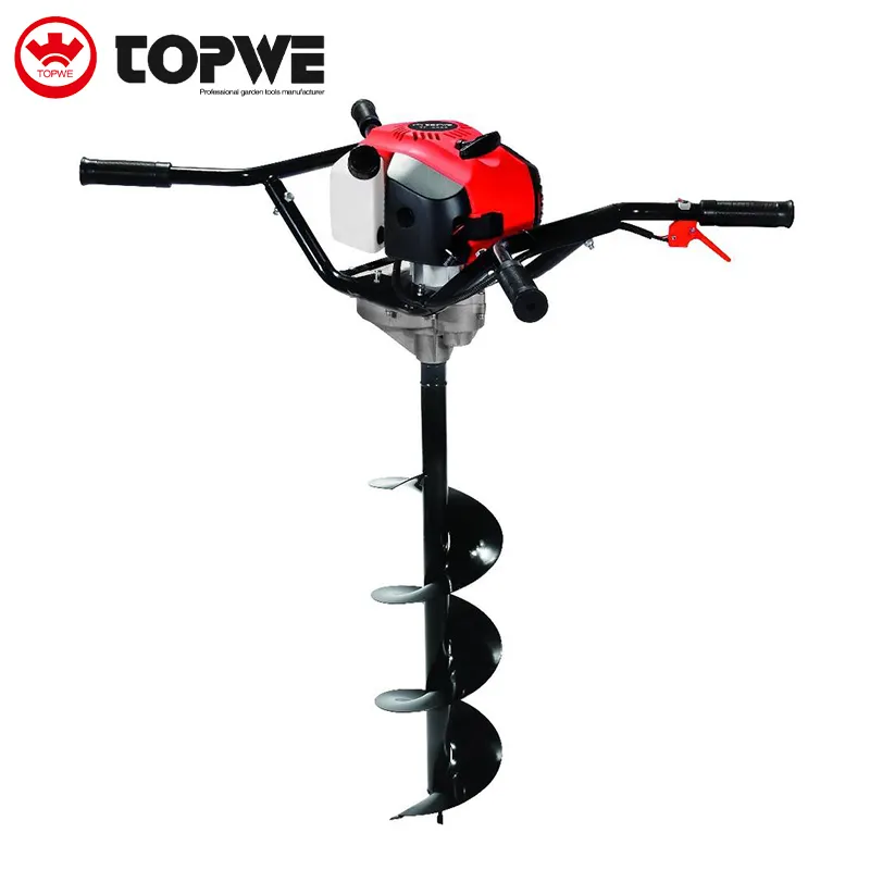 TOPWE One Stop Service Gasolina Ground Drill 58cc Auger Torque Earth Drill 2-stroke Post Hole Digger