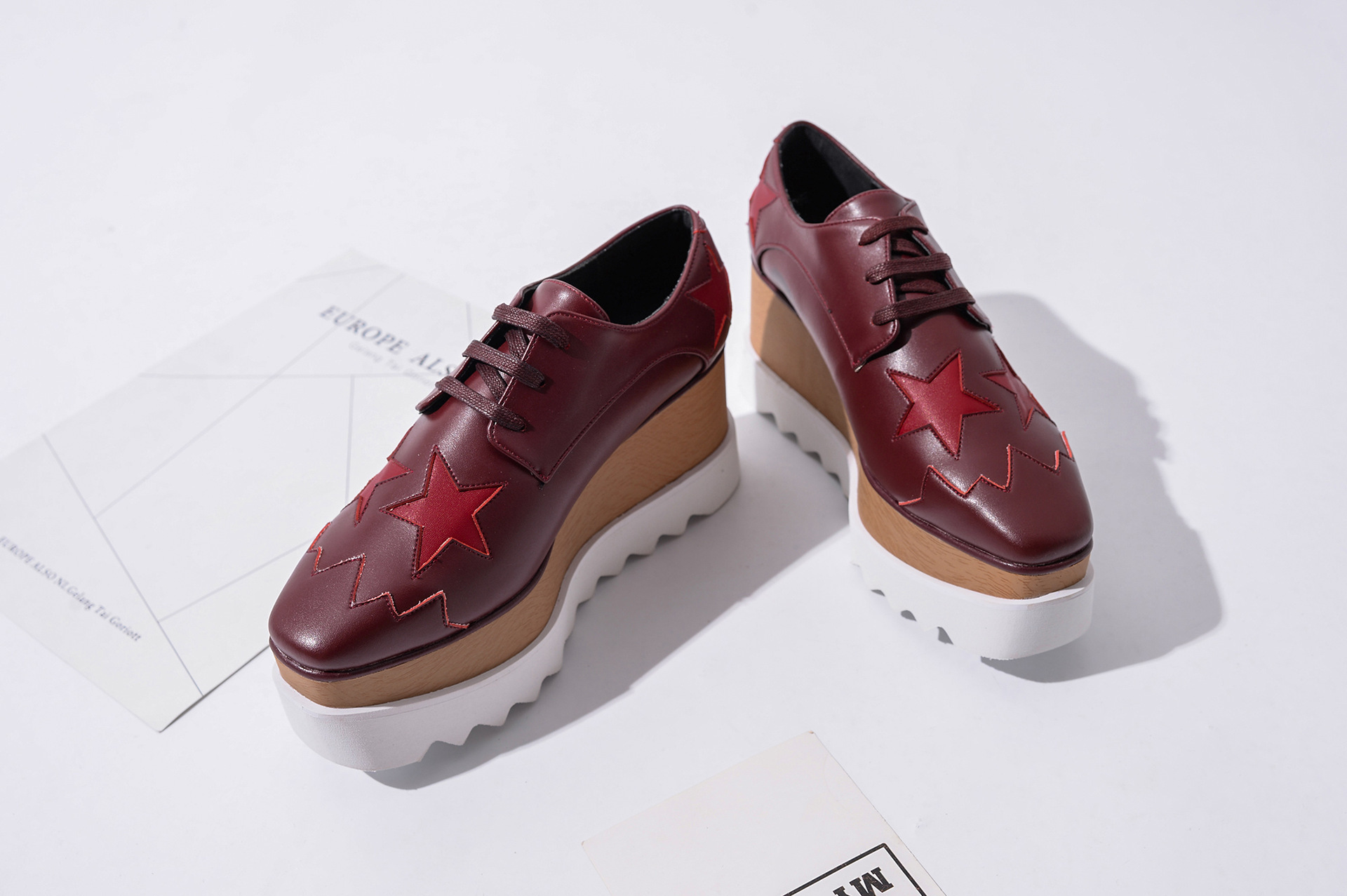 Dark red with red stars